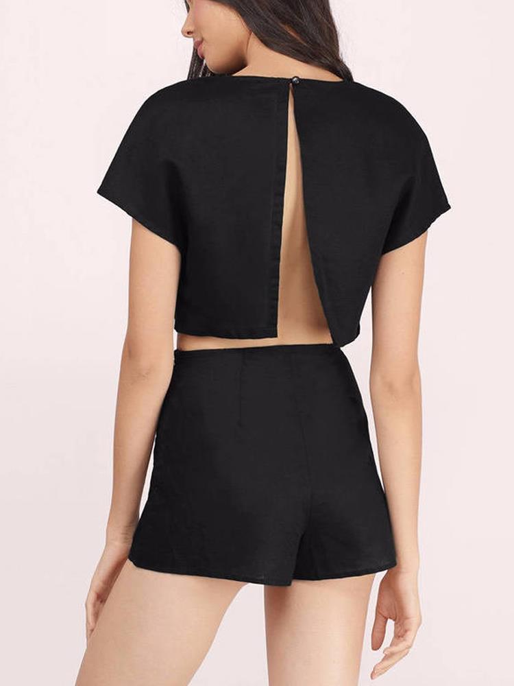 Sumar tíska kvenna svart líni skera Top4 Summer Fashion Women Black Linen Crop Top4